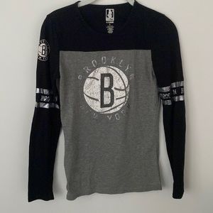 NBA Brooklyn Nets long sleeve tee with rhinestones. Size small. Good condition.